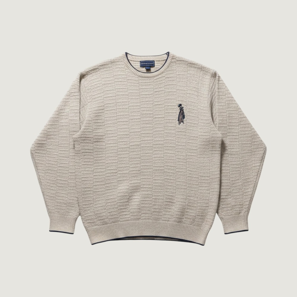 VTG Fairway Sport Men's Med Tan Golf Embroidered Crewneck Sweater Cotton Acrylic